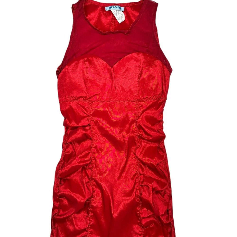 Heaven Red Taffeta Bodycon Mini Dress (M)